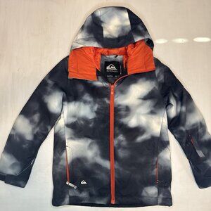 QUICKSILVER Dry Flight Tech 10K Snowboard Ski Jacket Kids Size 10 S Black Orange